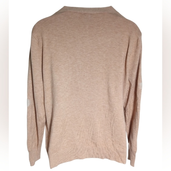 Aaeda Tan Floral Button-Front Cardigan Sweater | Cozy Soft Knit Layering Piece L - Picture 5 of 5